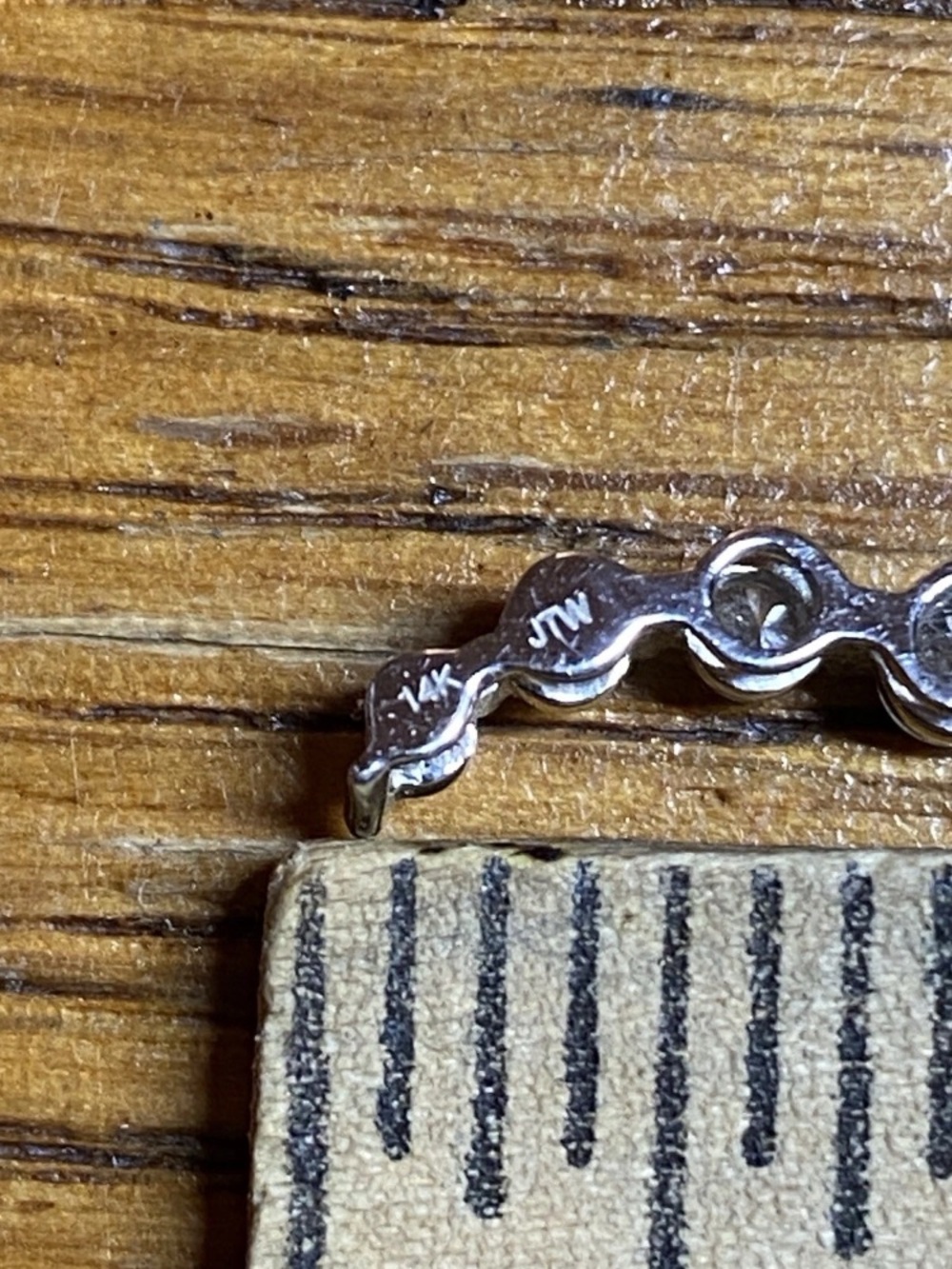 Vintage 14K WHITE GOLD Diamond Journey pendant - Picture 5 of 6